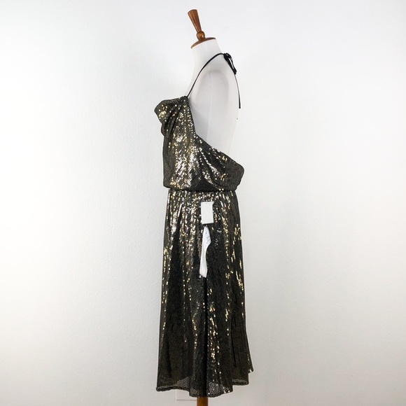 Dress the Population Gold Zherra Sequin Midi Dress - Picture 5 of 11